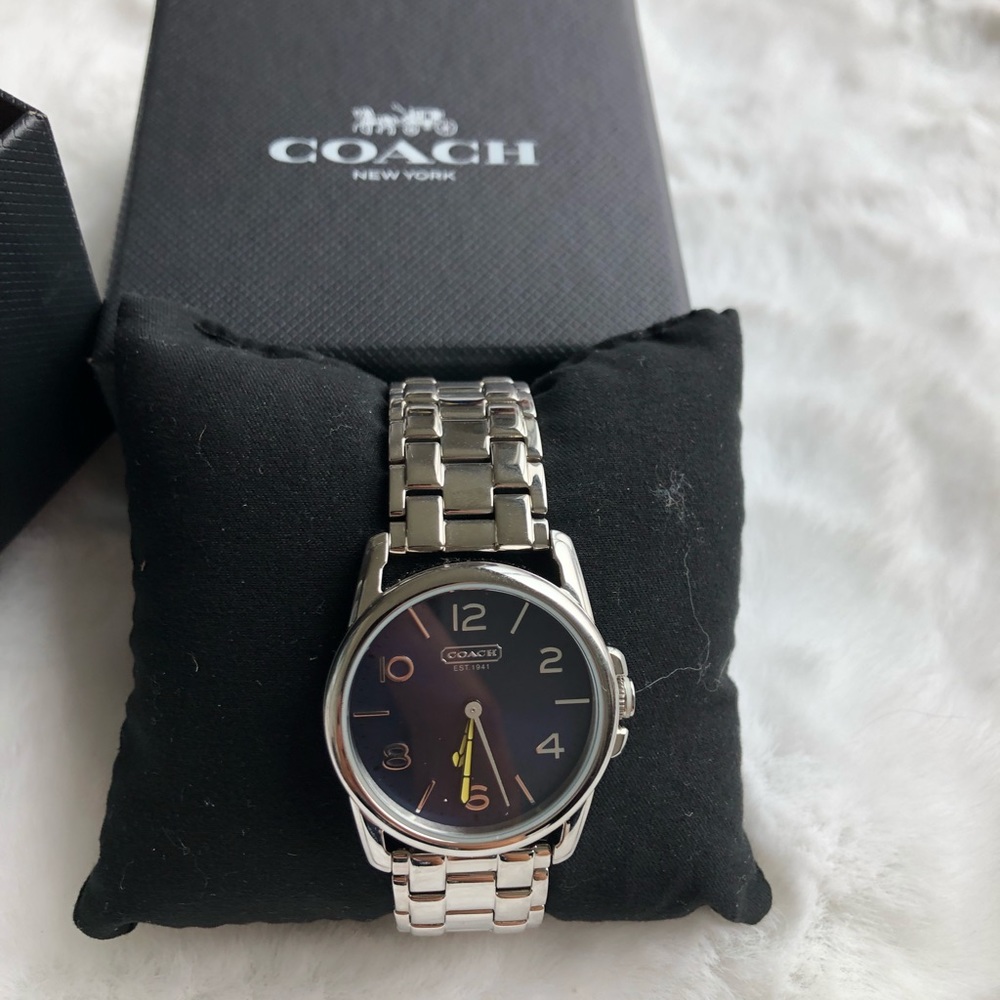 Coach Sydney Navy Blue Dial Stainless Steel Watch
